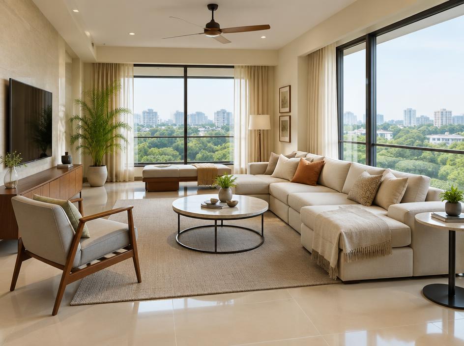 Bright contemporary apartment living room